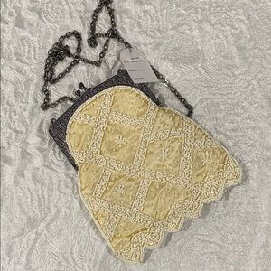 Cream Beaded Clutch